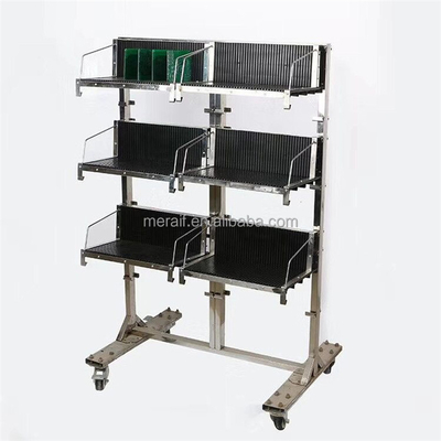 Fabrikpreis-beanspruchen antistatisches Umsatz PWB Spule Hang Basket Trolley Stainless Steels SMT ESD-statischen PWB-Speicher-Antiwagen stark